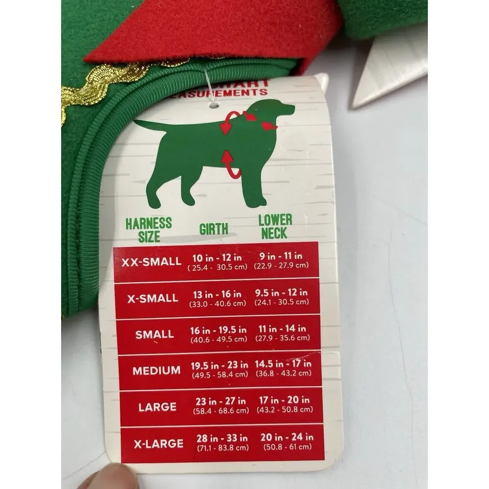 Merry & Bright Dog Comfort Vest Harness Christmas Elf Size Small NEW W/ Tags